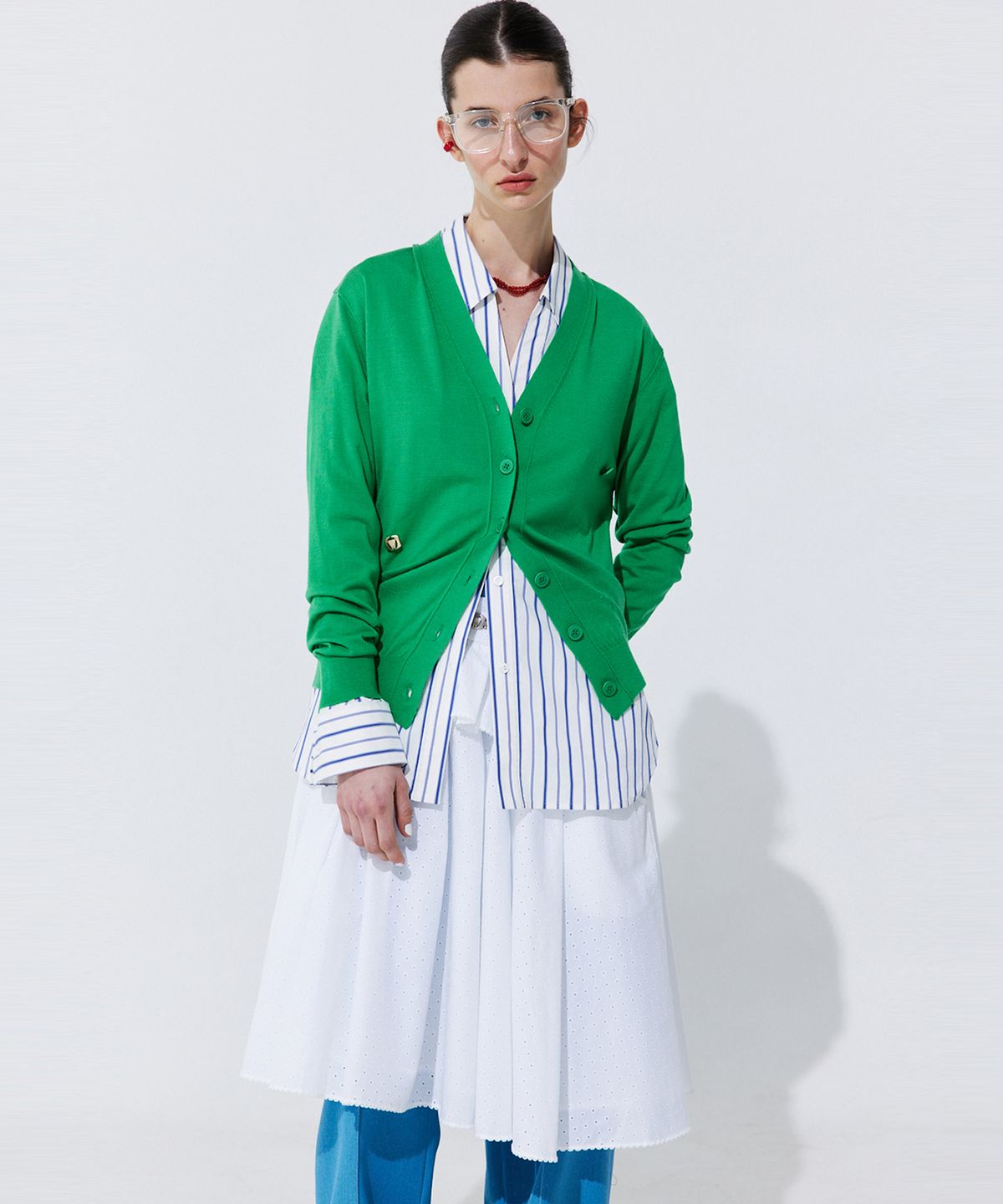 분더캄머(WNDERKAMMER) Eyelet Punching Banding Skirt_White (아일렛 펀칭 밴딩 스커트_화이트)