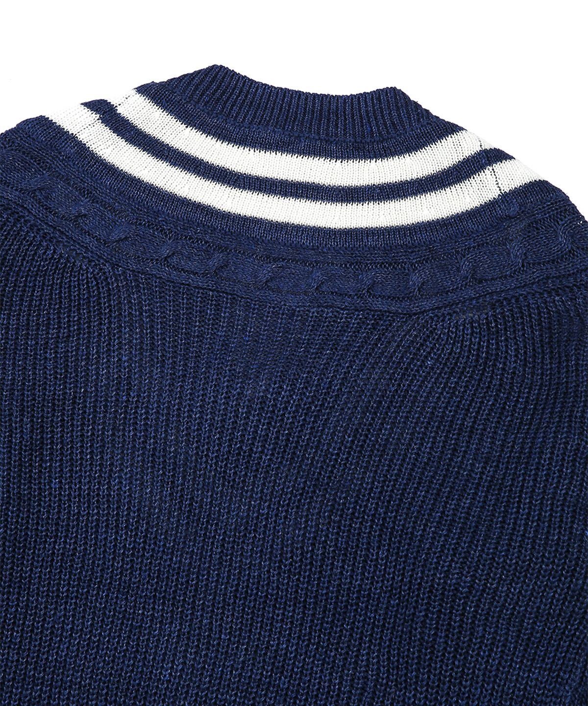 브룩스 브라더스(BROOKS BROTHERS) 린넨 오버사이즈 테니스 스웨터 (네이비) (BBWNWM7246QES)