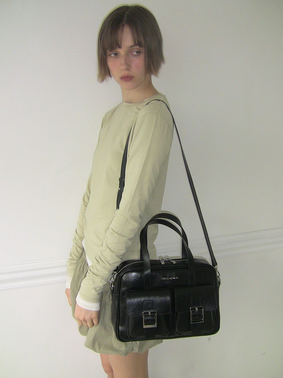 MUSINSA | FILLINTHEBLANK PK Middle Shoulder Bag (black)