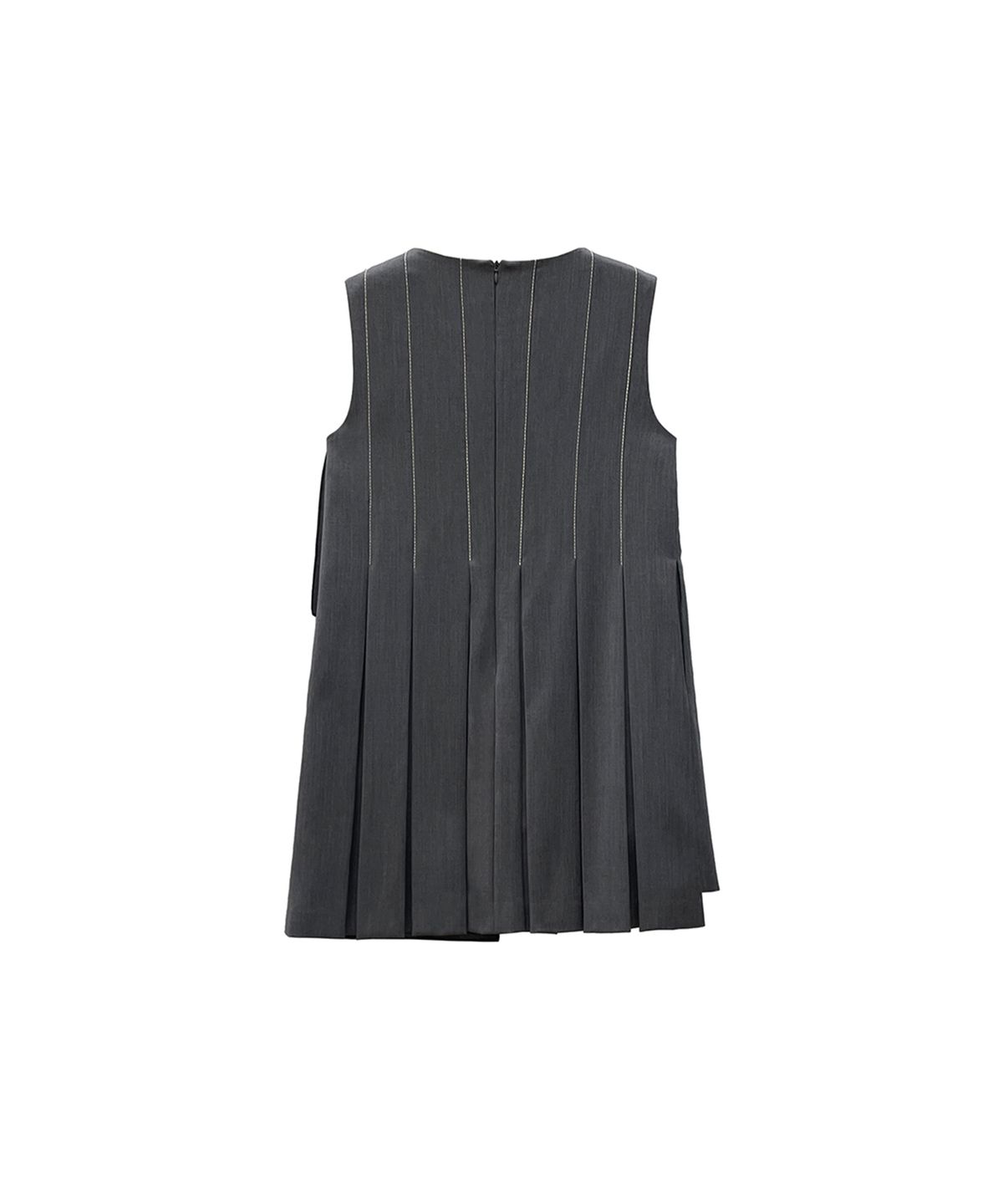 므아므(MMAM) Pleated unbalance stitch sleeveless dress