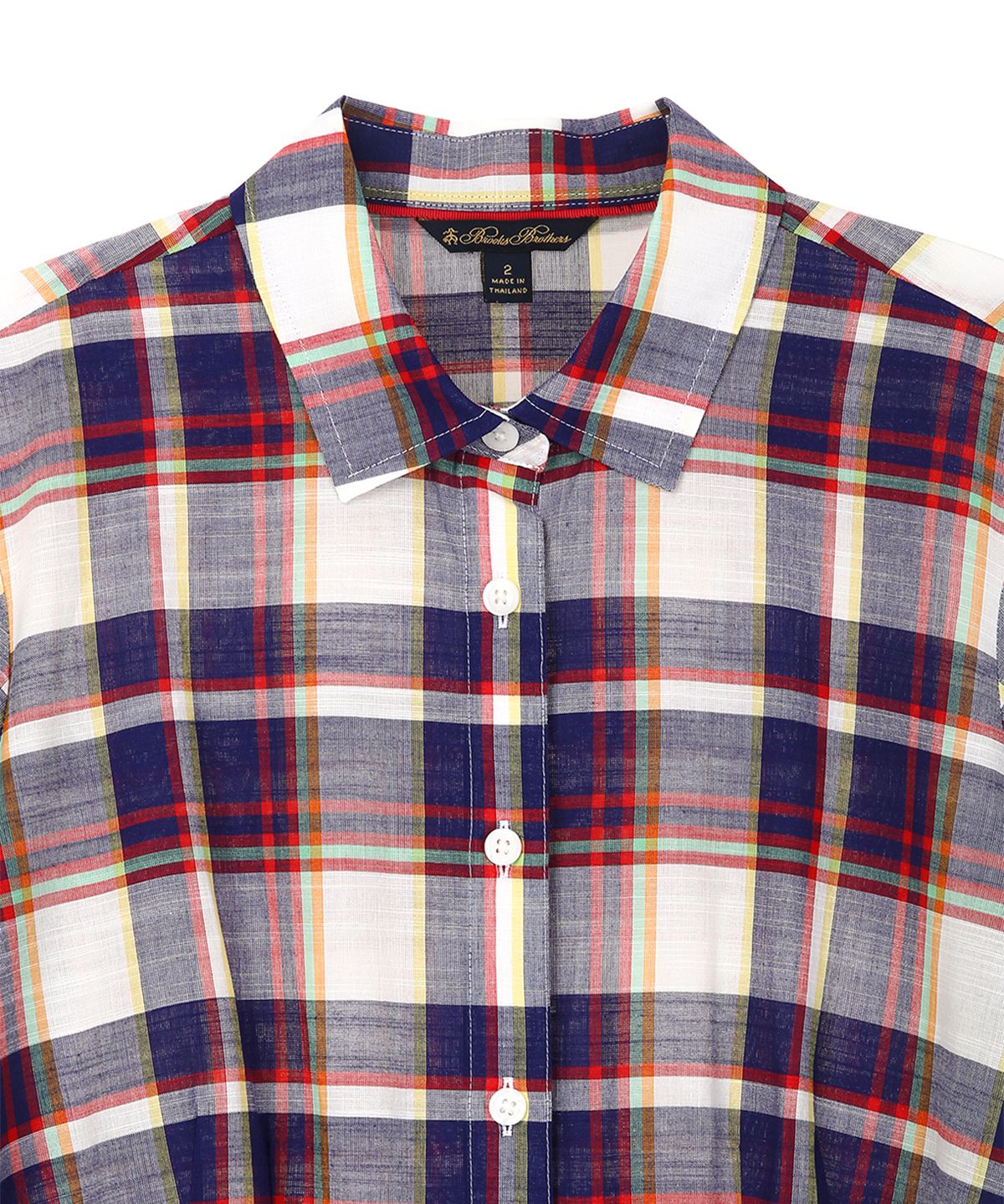 브룩스 브라더스(BROOKS BROTHERS) 코튼 마드라스 셔츠 원피스 (멀티) (BBDZWM68227ES)