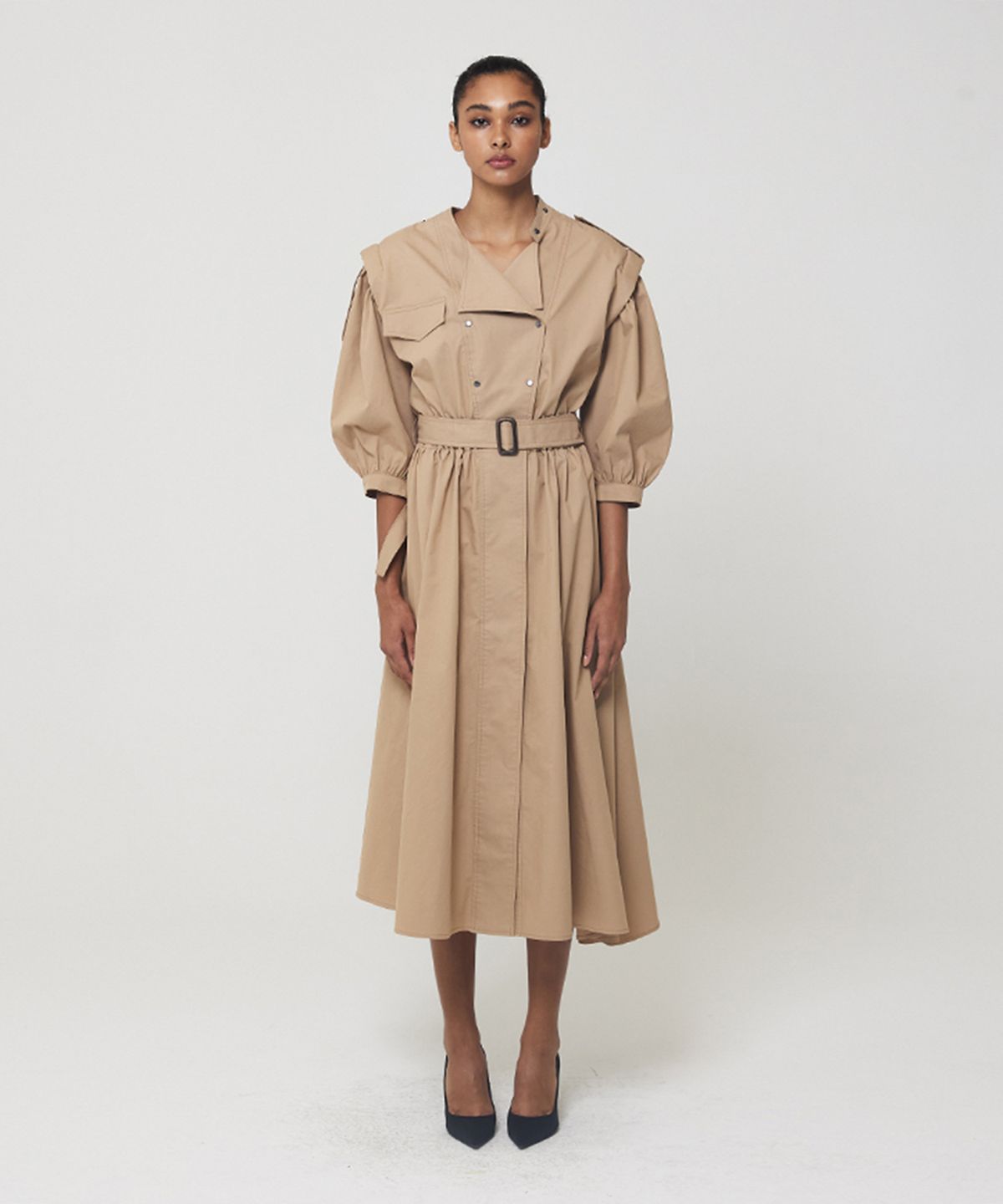 므아므(MMAM) Puff sleeve trench coat dress