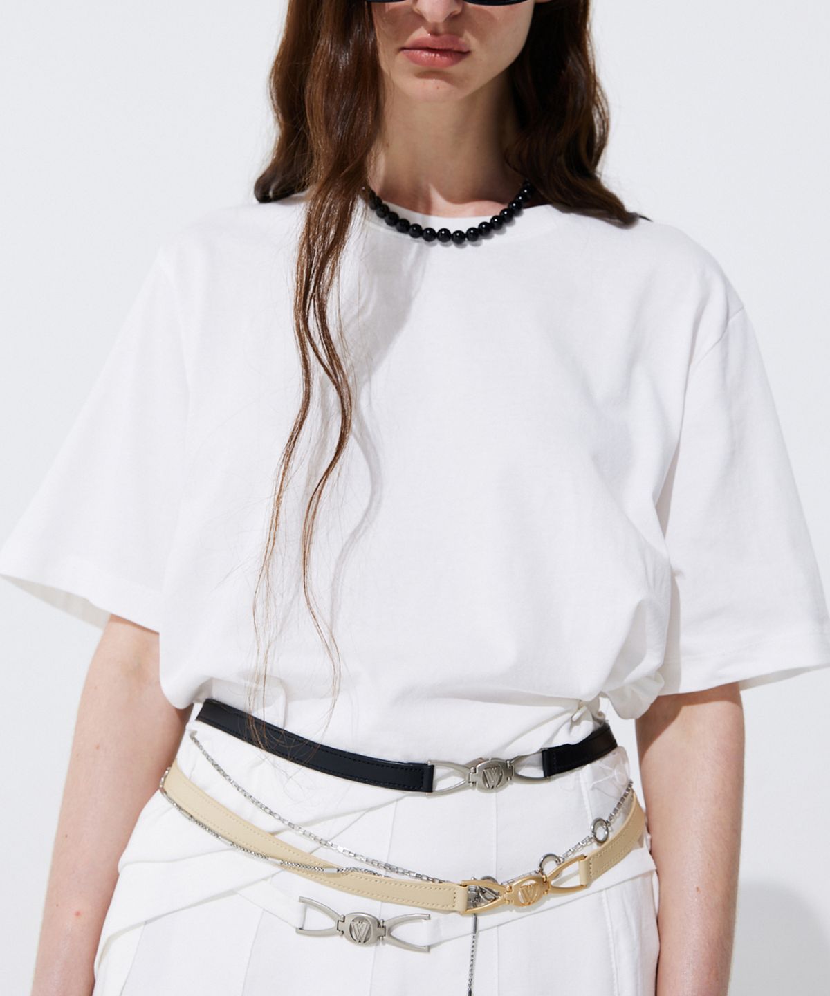 분더캄머(WNDERKAMMER) Raw-cut Pleats Skirt_White (로우컷 플리츠 스커트_화이트)