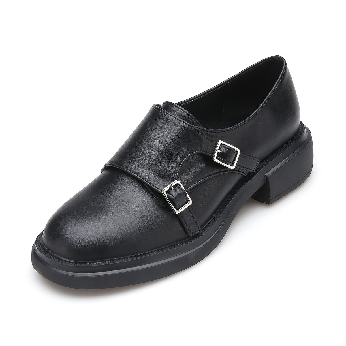 솔트앤초콜릿(SALT AND CHOCOLATE) 라운드 토 더블 몽크 스트랩 슈즈 412419003 (4cm/2colors)