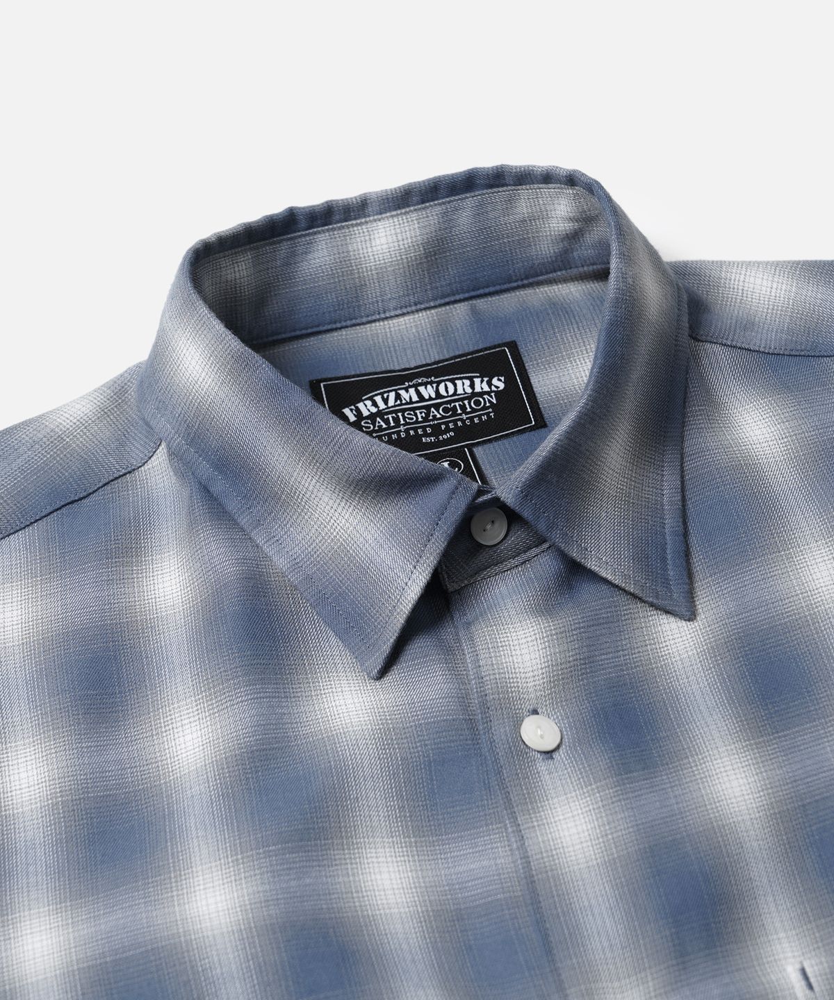 프리즘웍스(FRIZMWORKS) OMBRE CHECK RELAXED SHIRT _ BLUE