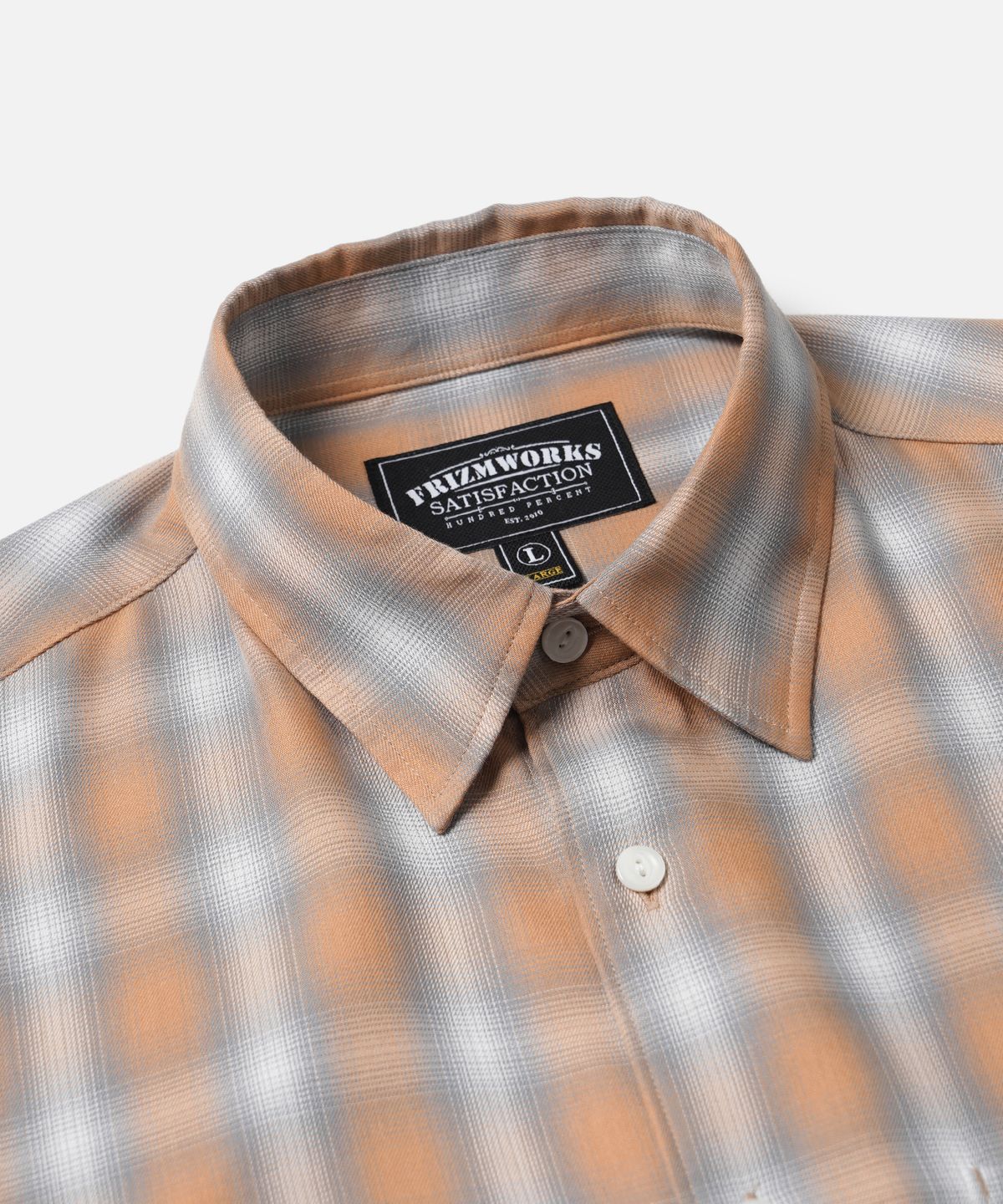 프리즘웍스(FRIZMWORKS) OMBRE CHECK RELAXED SHIRT _ SALMON
