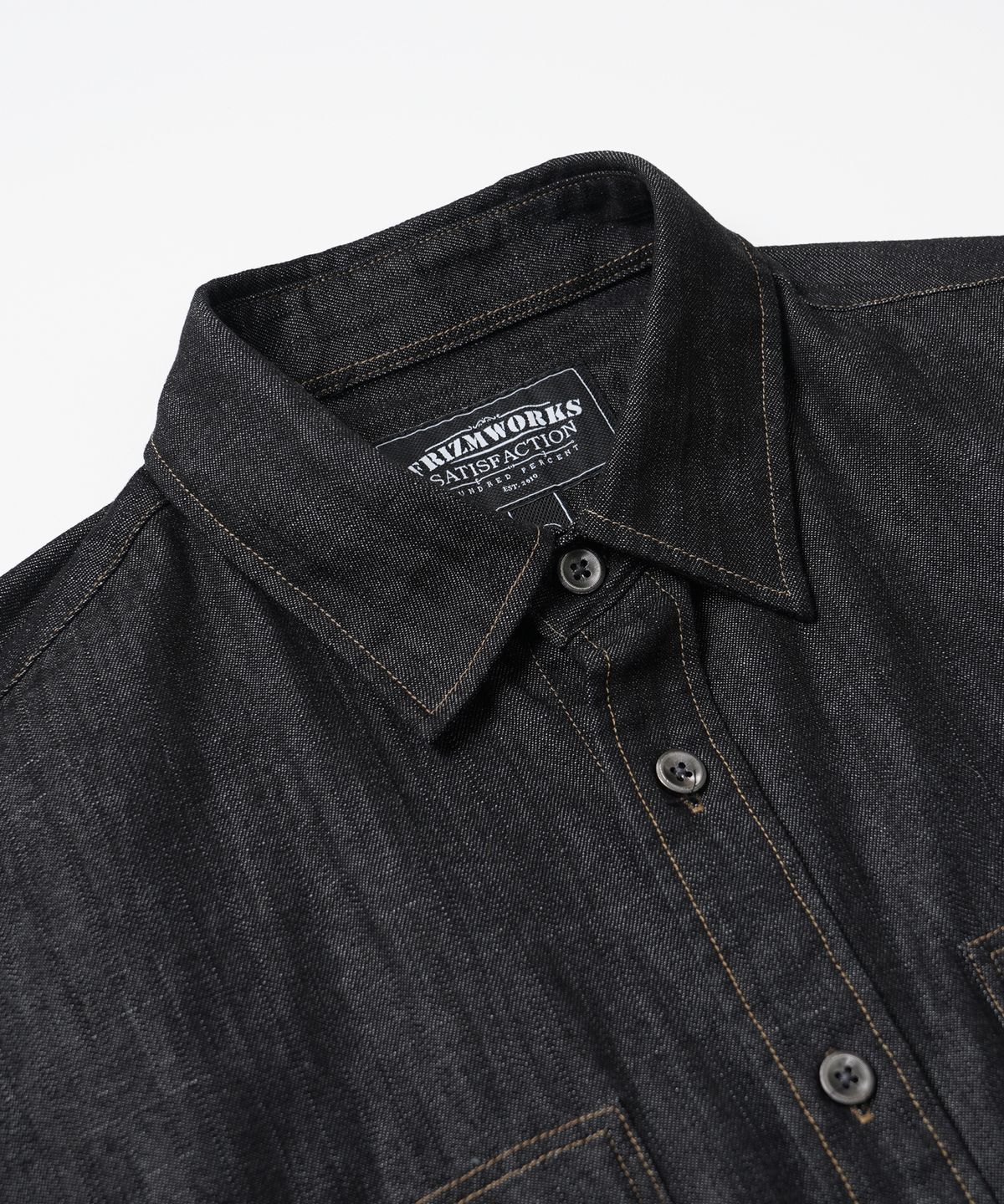 프리즘웍스(FRIZMWORKS) DENIM CARPENTER POCKET WORK SHIRT _ BLACK