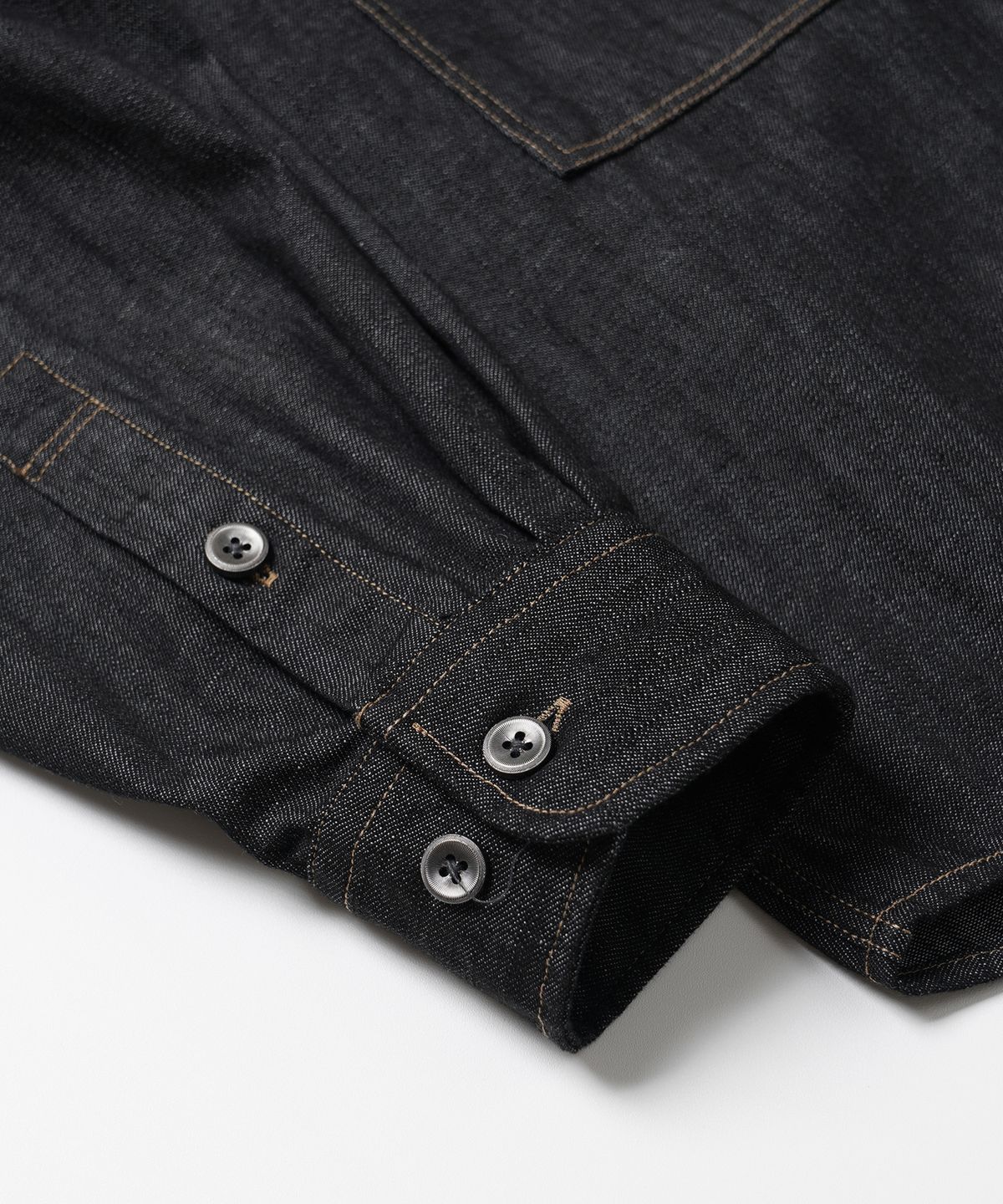 프리즘웍스(FRIZMWORKS) DENIM CARPENTER POCKET WORK SHIRT _ BLACK