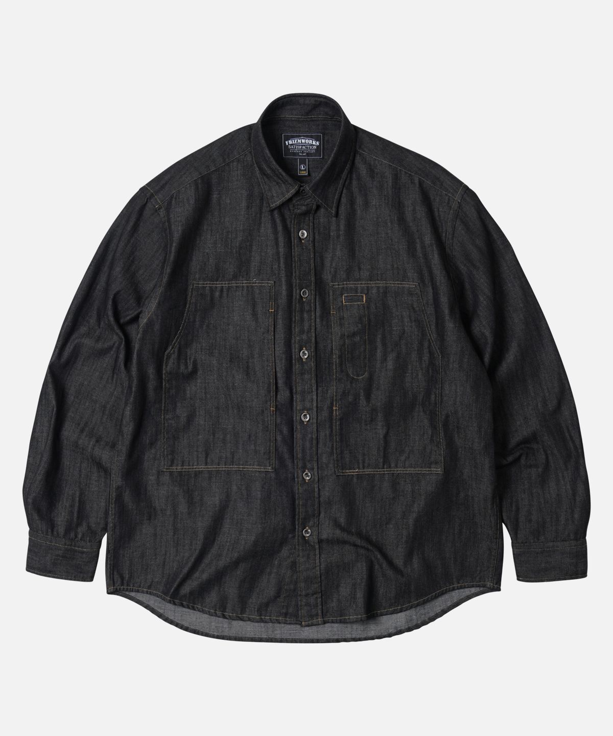 프리즘웍스(FRIZMWORKS) DENIM CARPENTER POCKET WORK SHIRT _ BLACK