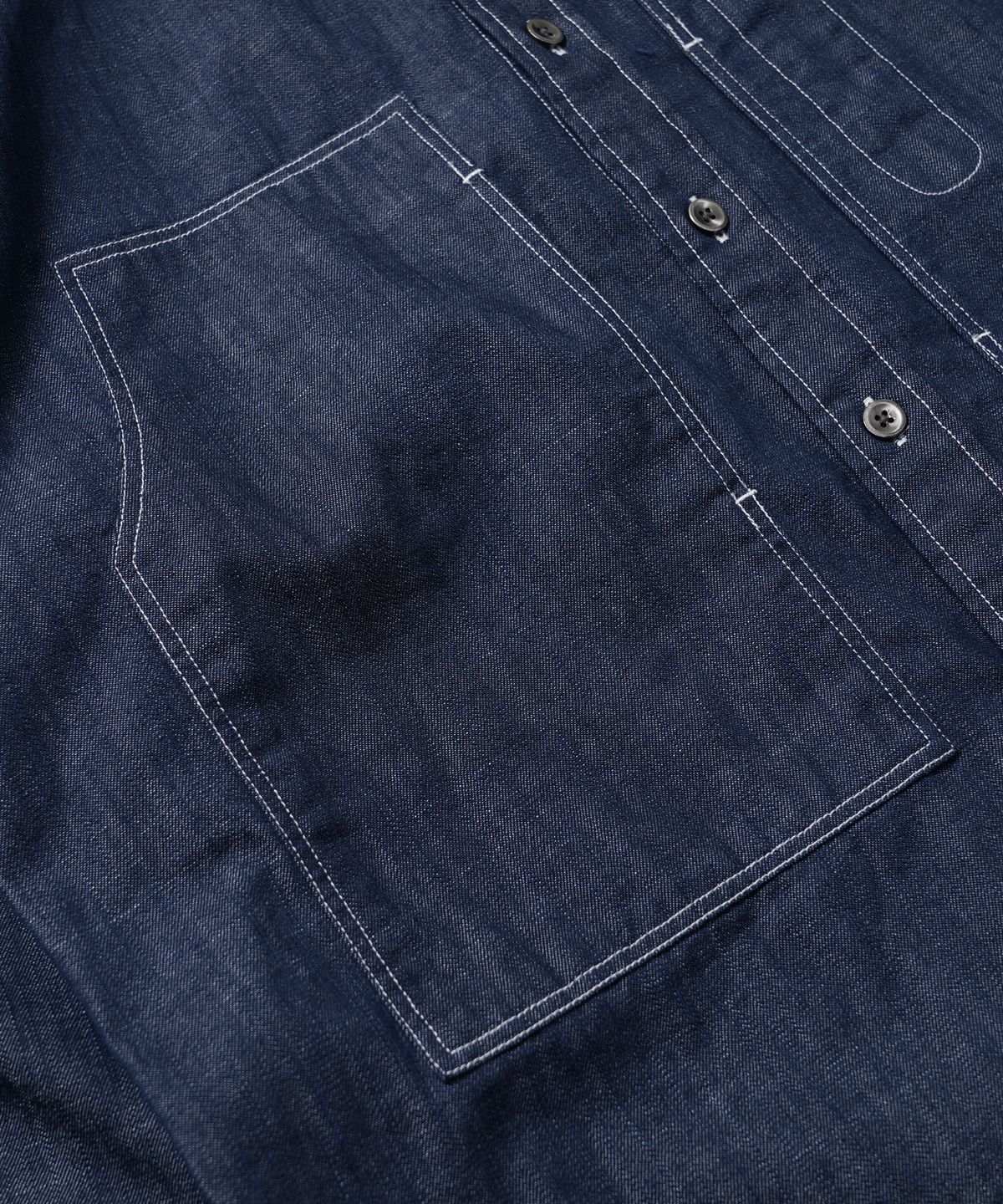 프리즘웍스(FRIZMWORKS) DENIM CARPENTER POCKET WORK SHIRT _ BLUE