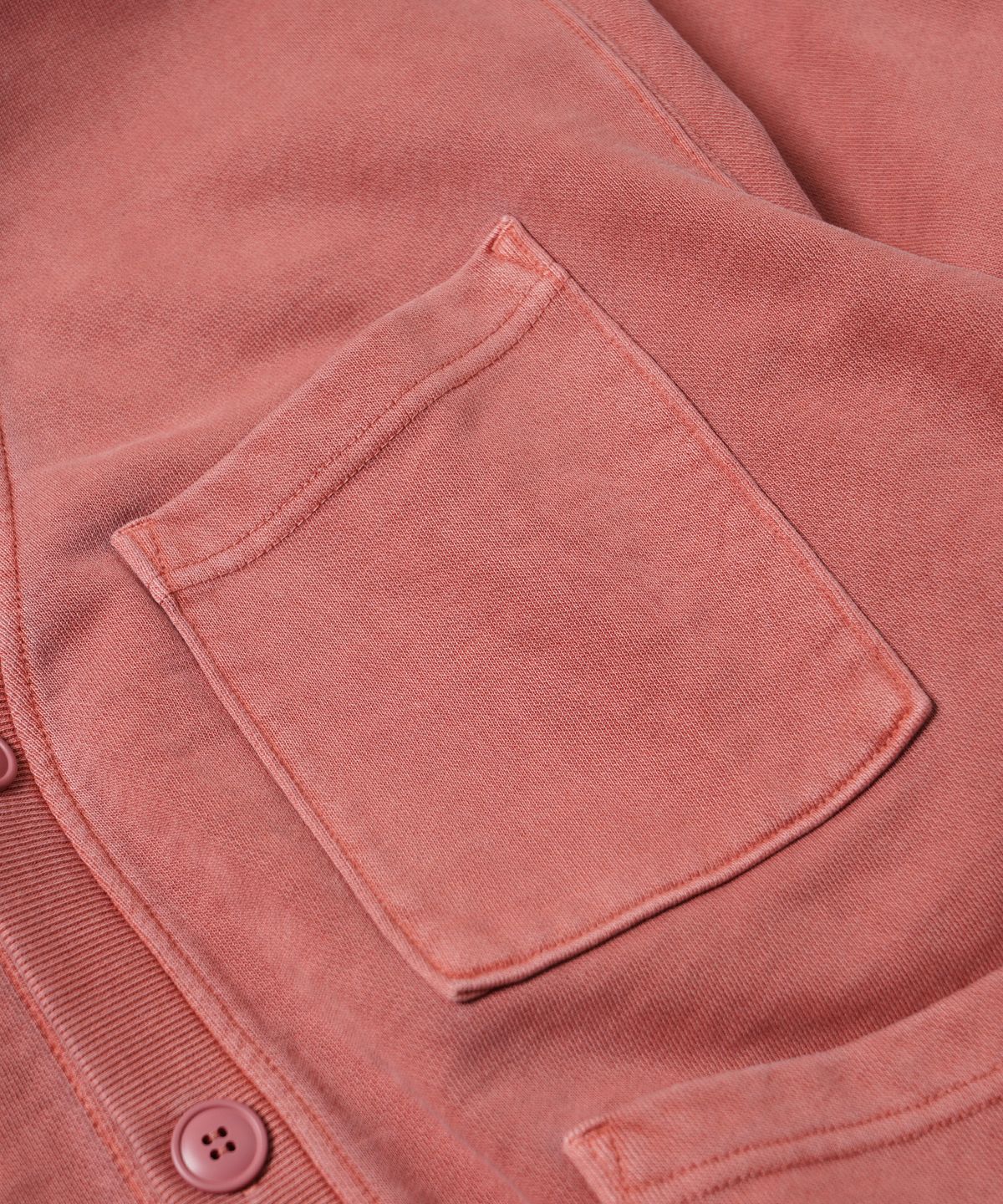 프리즘웍스(FRIZMWORKS) PIGMENT DYEING HEAVYWEIGHT CARDIGAN _ PINK