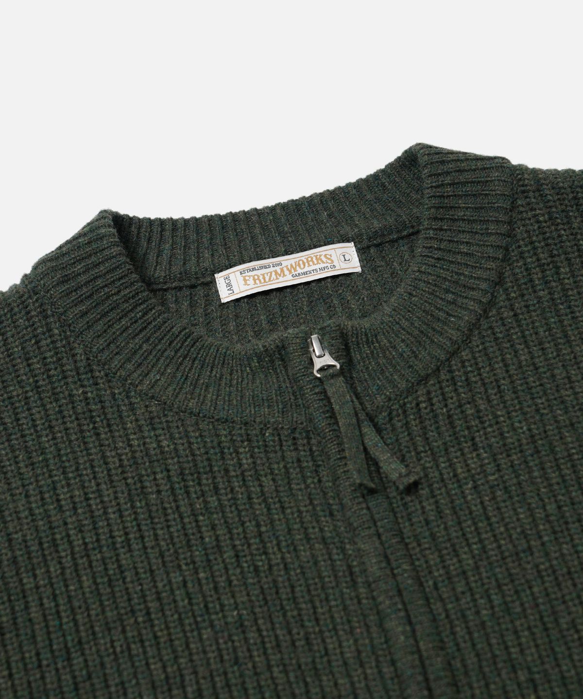 프리즘웍스(FRIZMWORKS) WOOL DECK ZIP UP CARDIGAN _ FOREST GREEN
