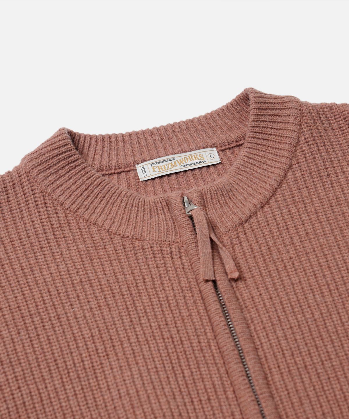프리즘웍스(FRIZMWORKS) WOOL DECK ZIP UP CARDIGAN _ INDIAN PINK