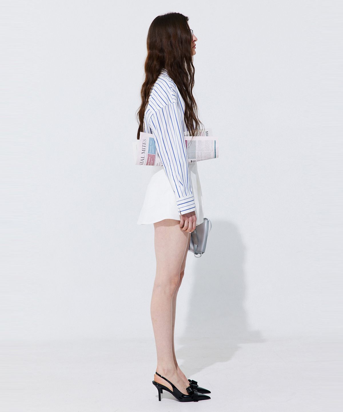 분더캄머(WNDERKAMMER) Tuck Skort_White (턱 스커트 팬츠_화이트)