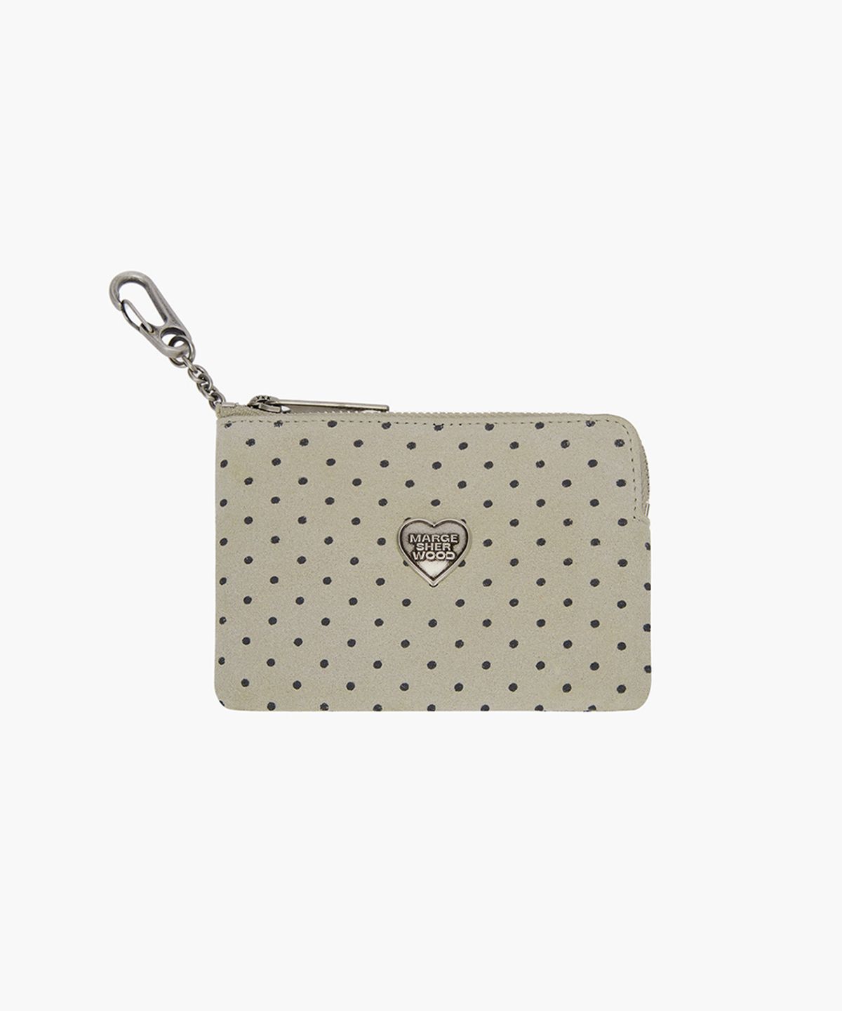 마지셔우드(MARGESHERWOOD) HEART ZIPPER WALLET_SILVER LOGO_suede_5colors
