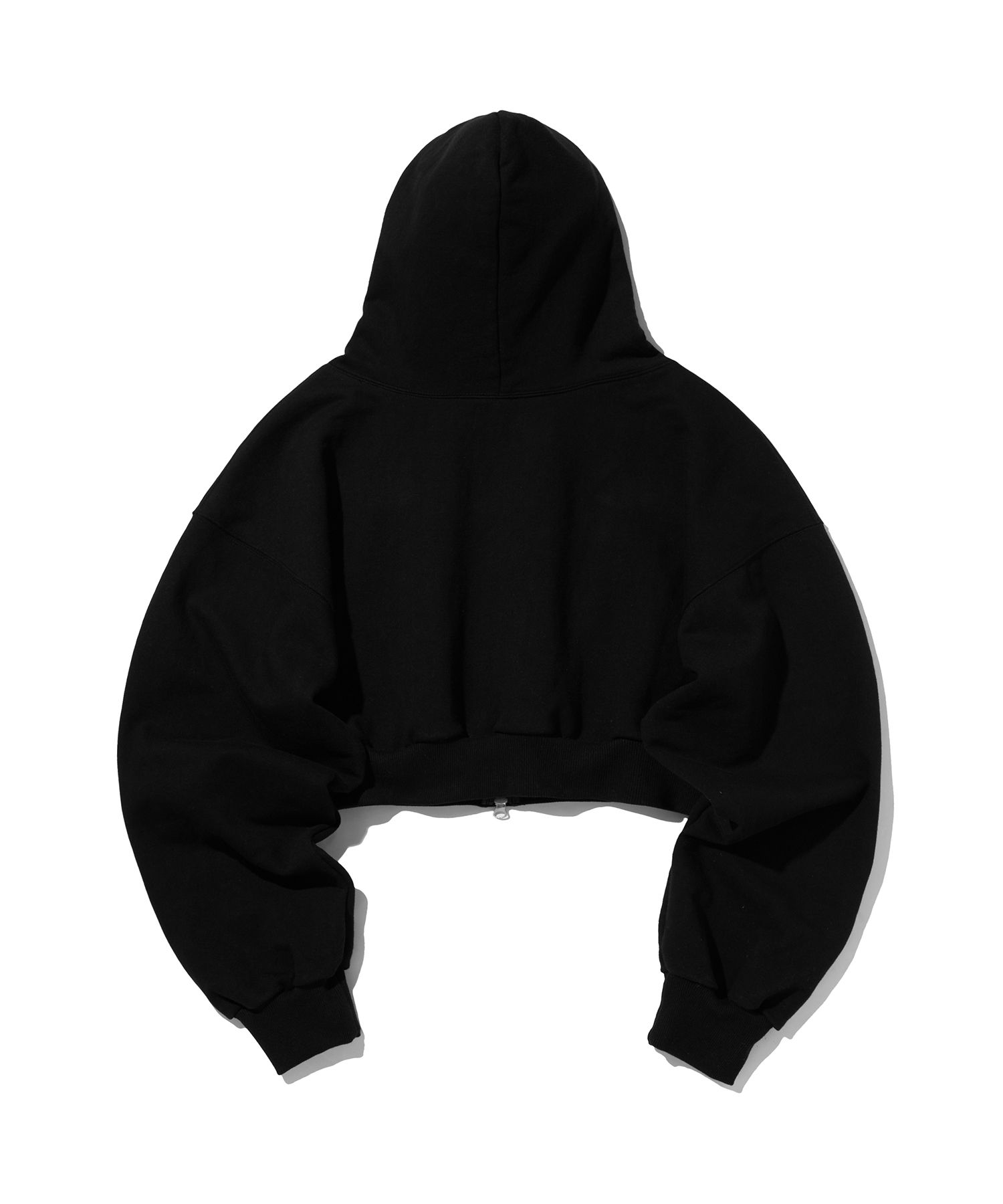 MUSINSA公式 | SUADE CROP HOOD ZIP UP [BLACK]