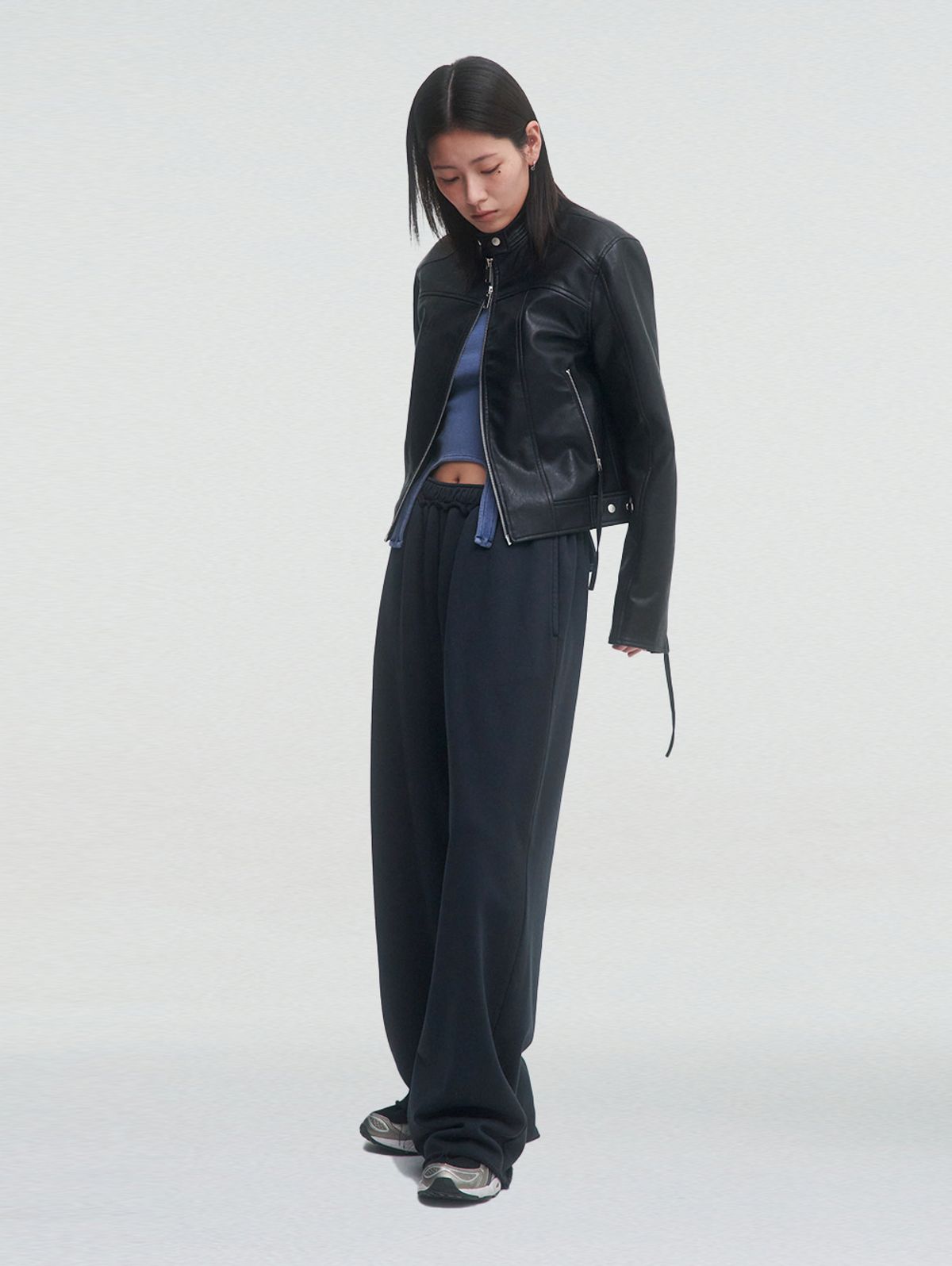 뚜오미오(TUOMIO) MULTI-PANELED MOTOR JACKET [BLACK]