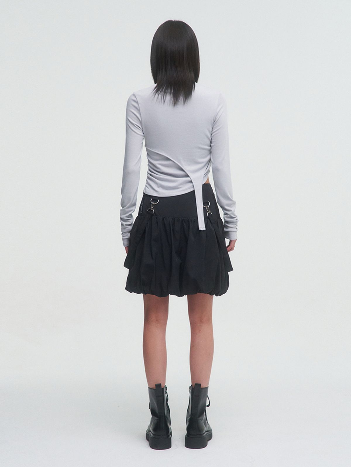뚜오미오(TUOMIO) STRAP BALLOON SKIRT [BLACK]