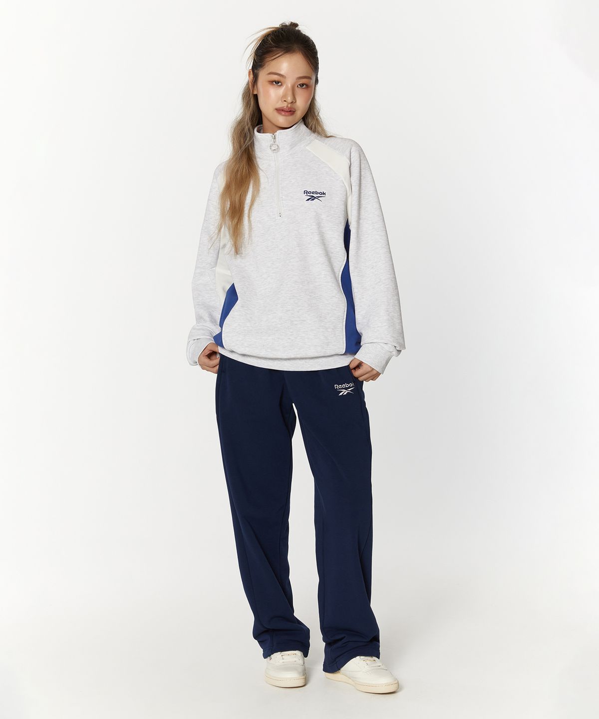 리복(REEBOK) 웜업 스웨트 팬츠 - 네이비