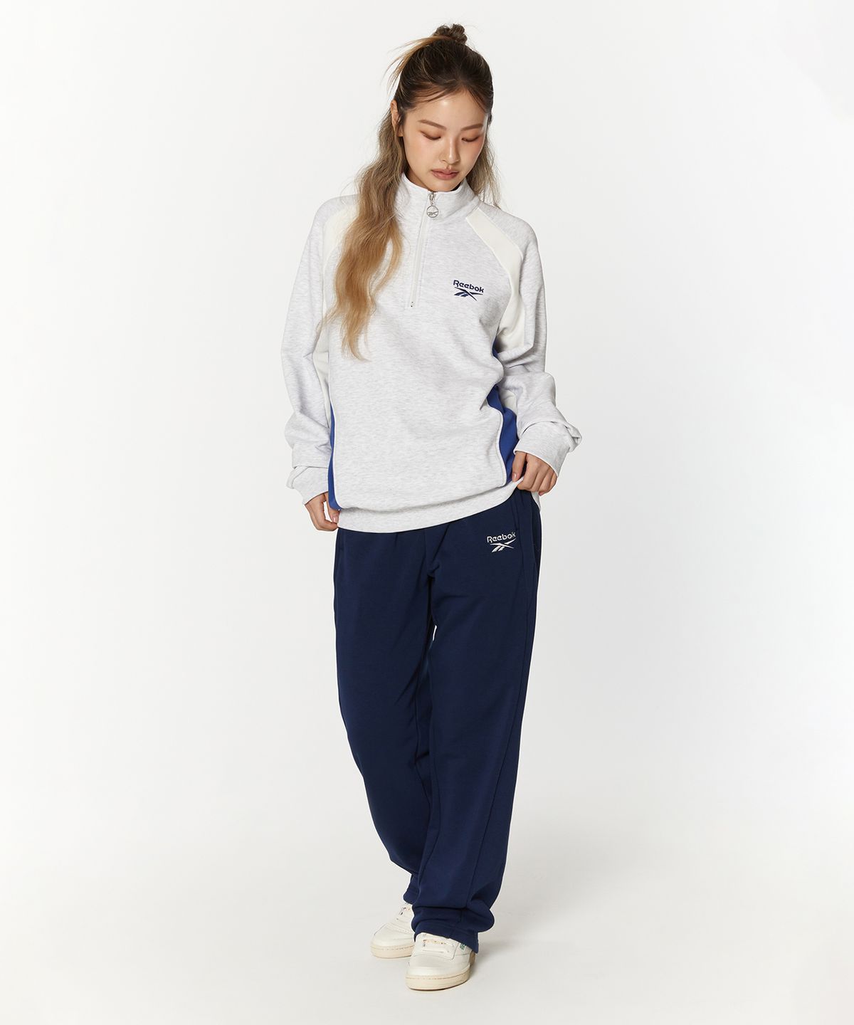리복(REEBOK) 웜업 스웨트 팬츠 - 네이비