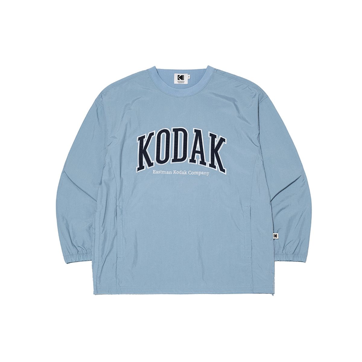 코닥(KODAK) 에센셜 워딩로고 피스테 맨투맨 S.BLUE