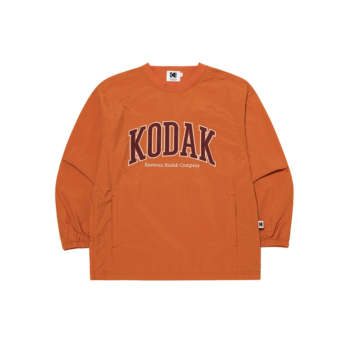 코닥(KODAK) 에센셜 워딩로고 피스테 맨투맨 ORANGE