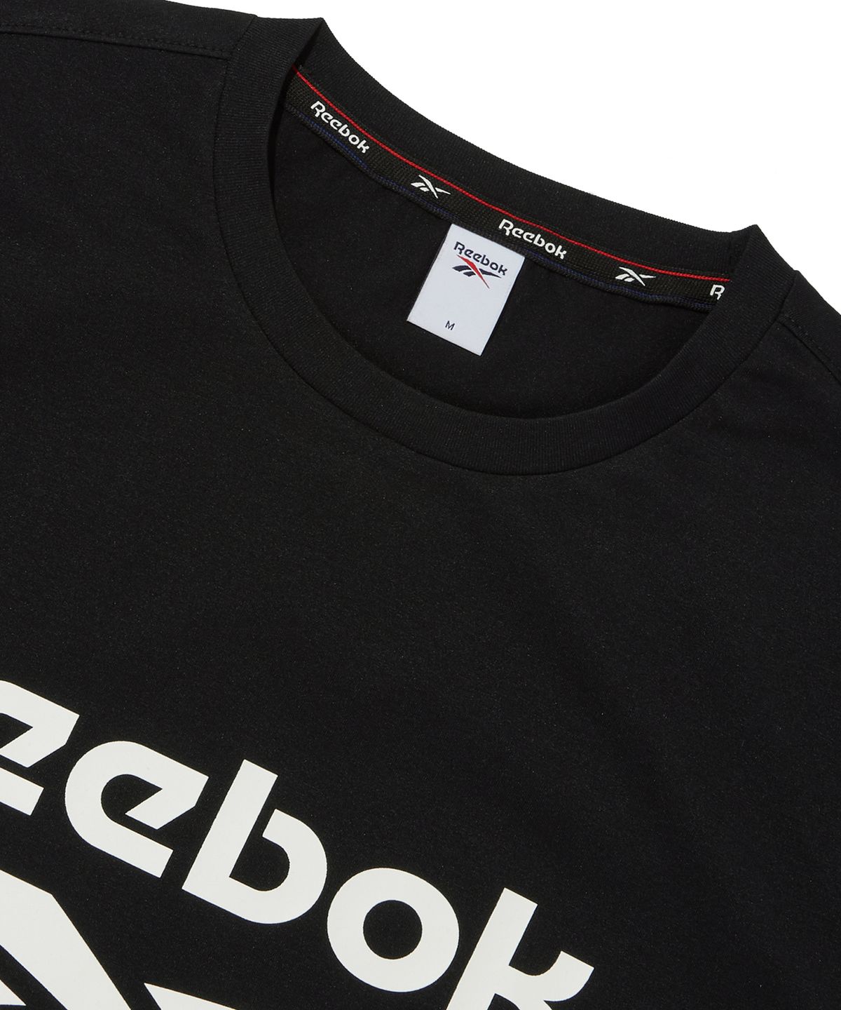 리복(REEBOK) 빅 로고 티셔츠 - 블랙