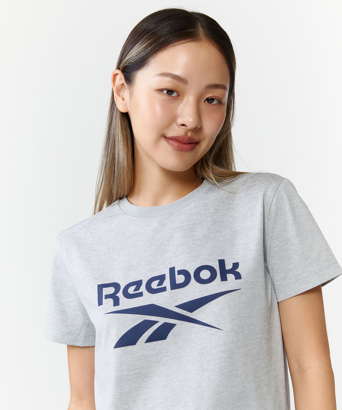 리복(REEBOK) 빅 로고 티셔츠 - 그레이