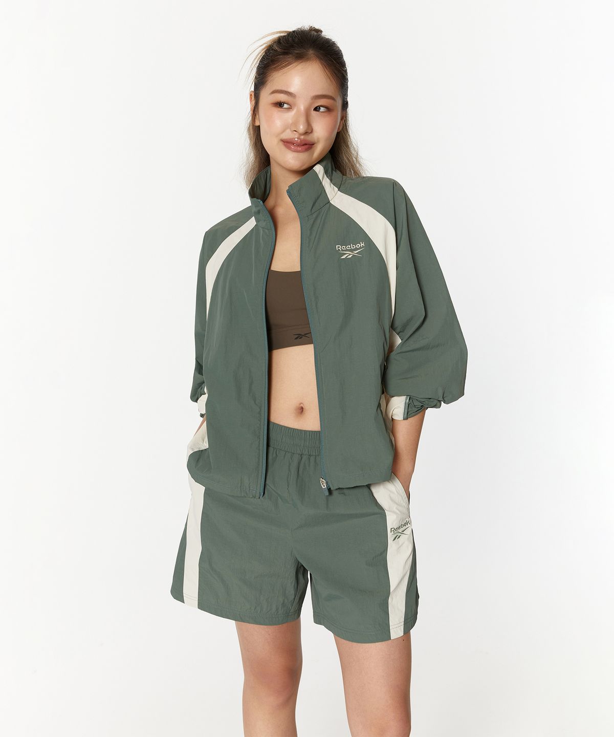 리복(REEBOK) 벡터 플래시 쇼츠 (W) - 그린:베이지