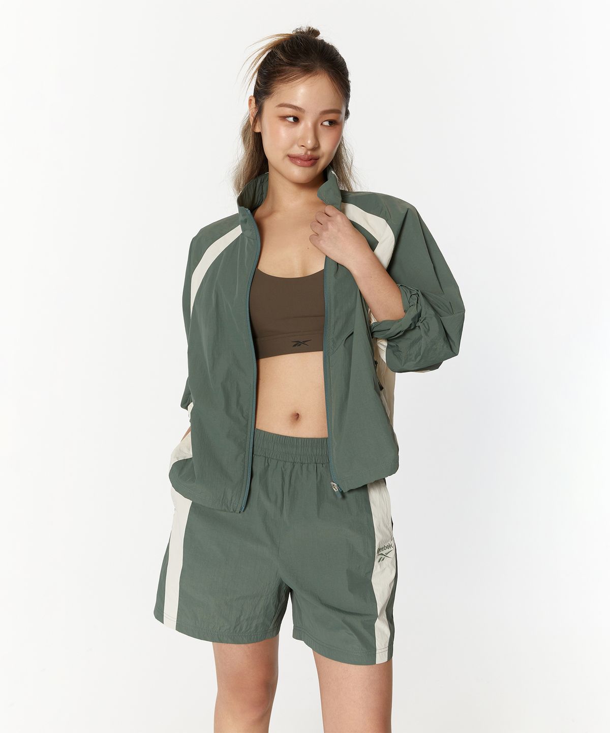 리복(REEBOK) 벡터 플래시 쇼츠 (W) - 그린:베이지