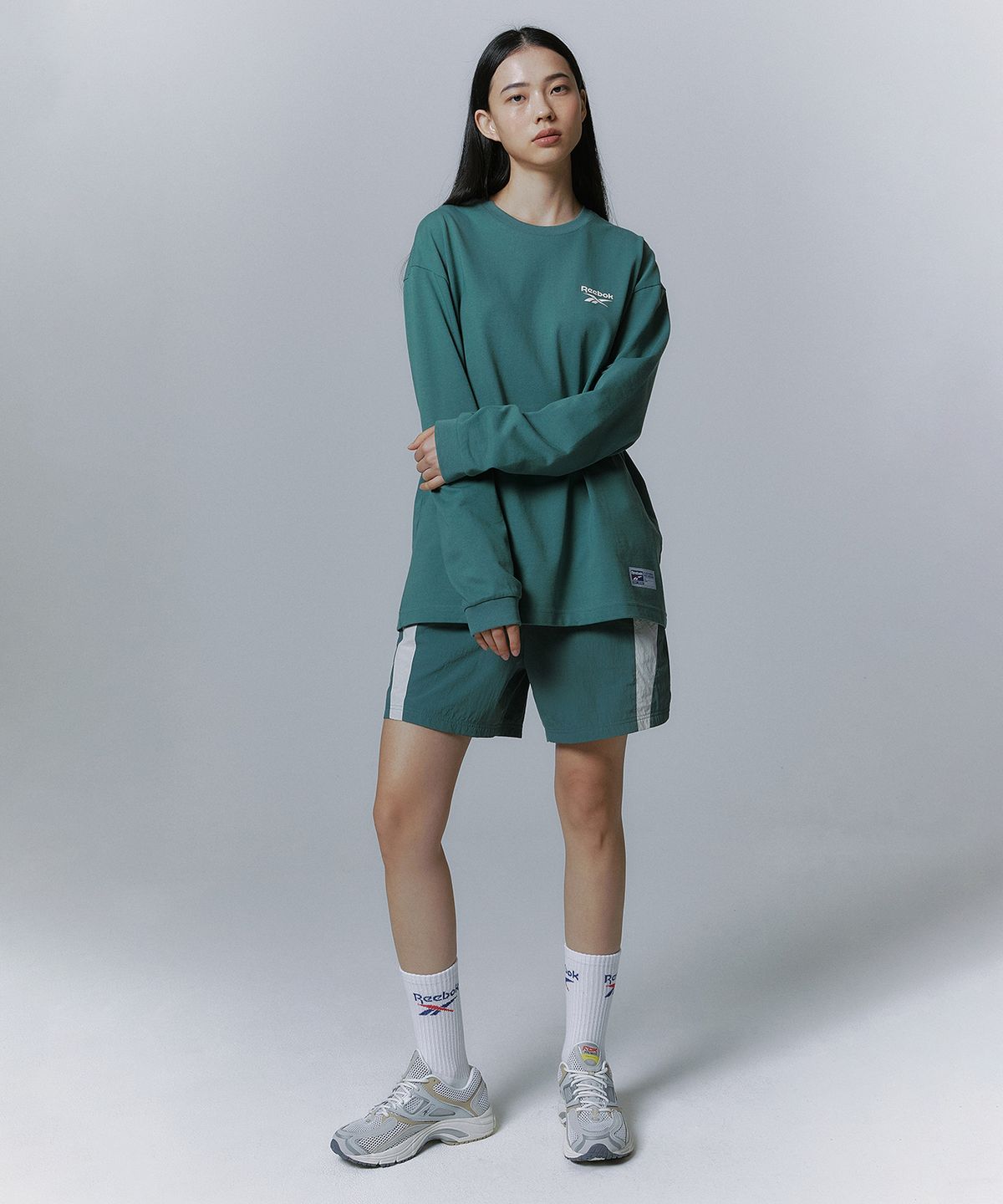 리복(REEBOK) 벡터 플래시 쇼츠 (W) - 그린:베이지