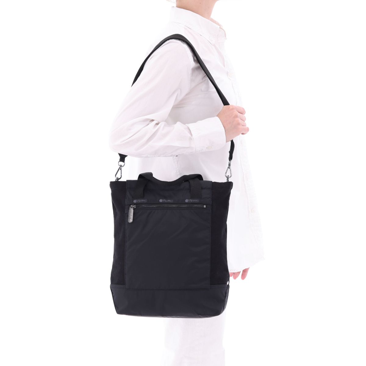 레스포색(LESPORTSAC) 미드나잇 블랙 캔버스 미니 토트백 [1387.C519]