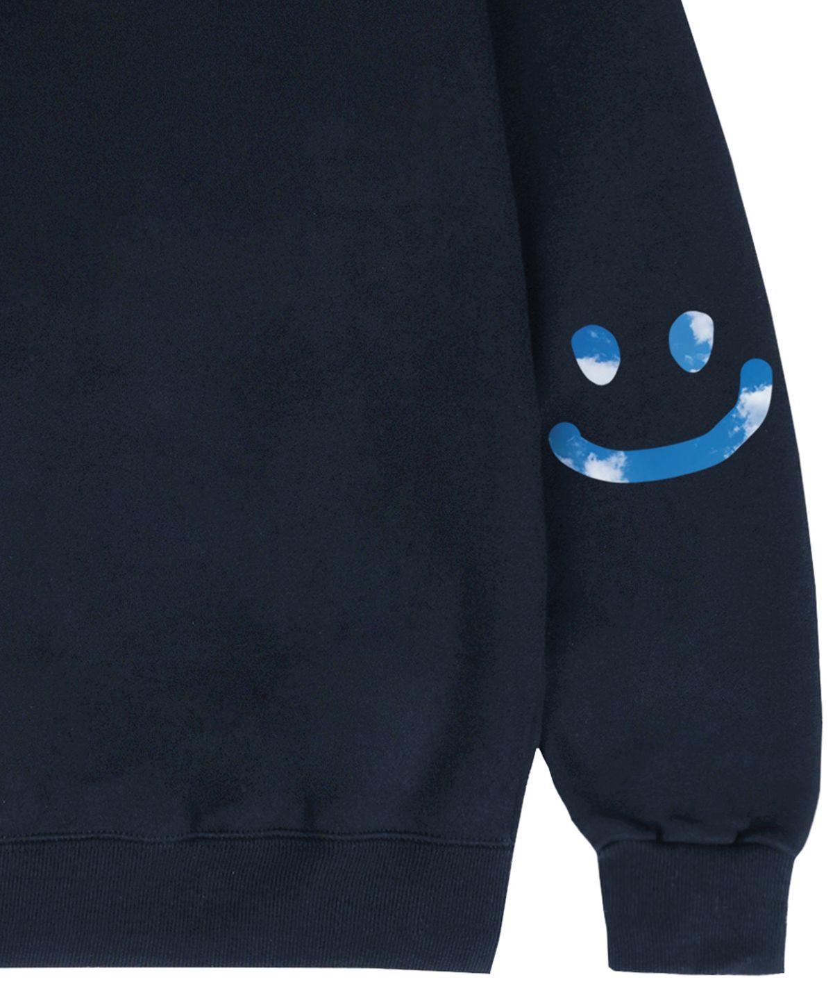 그레이버(GRAVER) [UNISEX]엘보우 SKY 구름 드로잉스마일 맨투맨_네이비