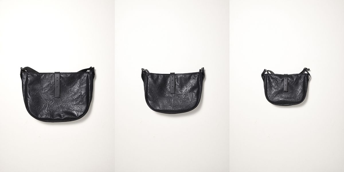 해칭룸(HATCHINGROOM) Wavy Bag Middle Faux Leather Black