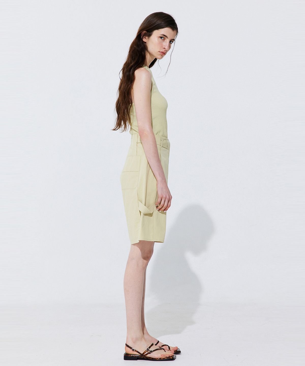 분더캄머(WNDERKAMMER) Belted Cotton Bermuda Pants_Olive (벨티드 코튼 버뮤다 팬츠_올리브)