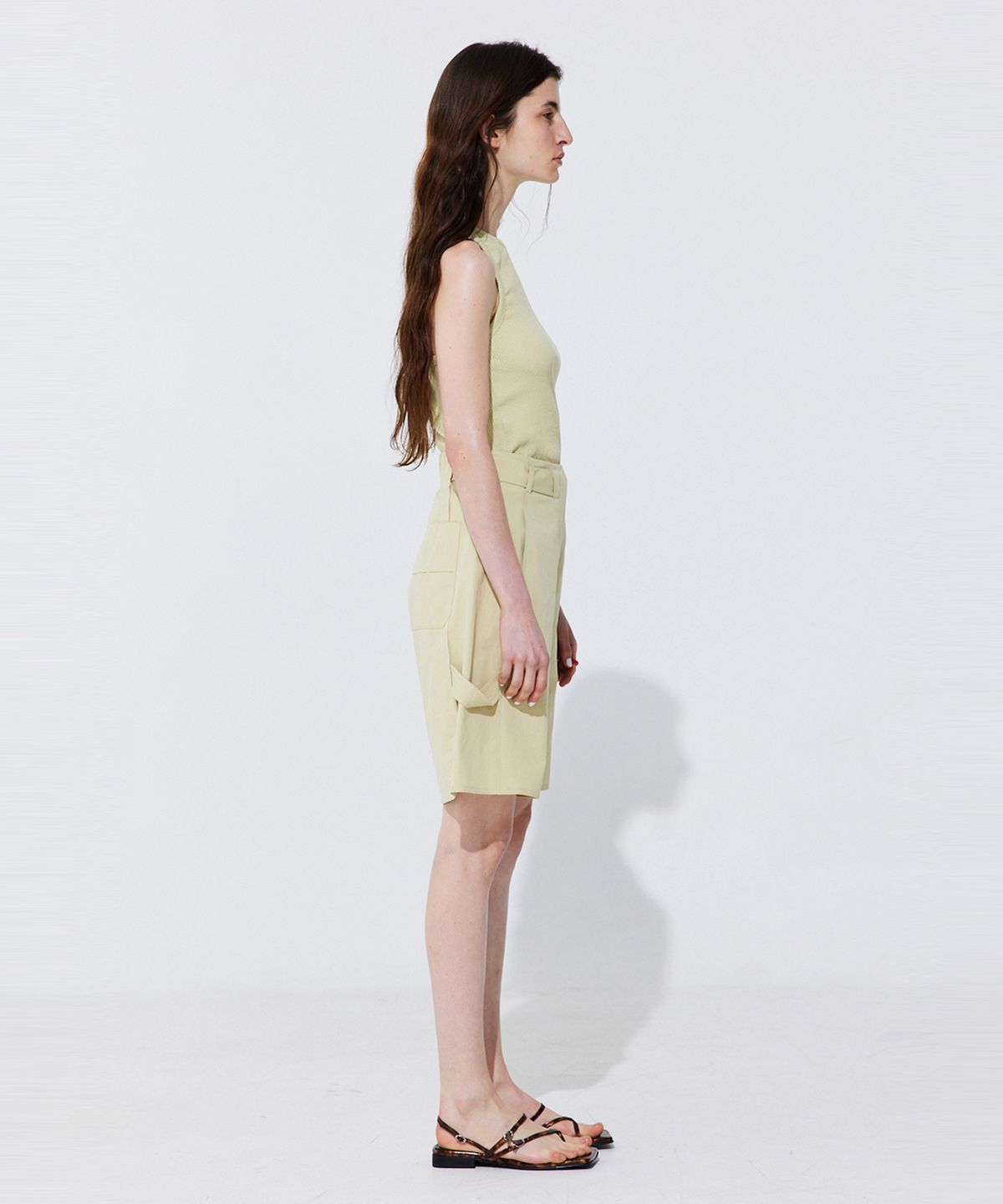 분더캄머(WNDERKAMMER) Belted Cotton Bermuda Pants_Olive (벨티드 코튼 버뮤다 팬츠_올리브)