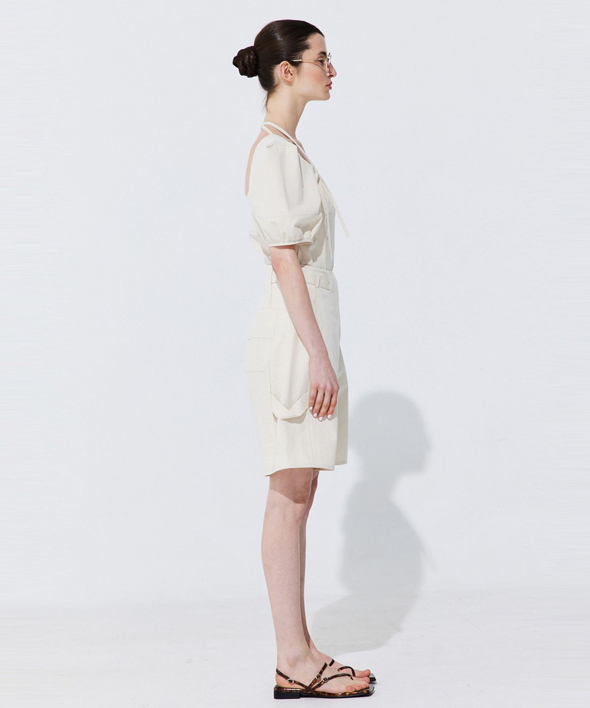 분더캄머(WNDERKAMMER) Belted Cotton Bermuda Pants_Cream (벨티드 코튼 버뮤다 팬츠_크림)