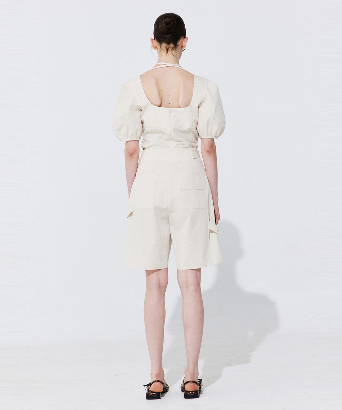 분더캄머(WNDERKAMMER) Belted Cotton Bermuda Pants_Cream (벨티드 코튼 버뮤다 팬츠_크림)