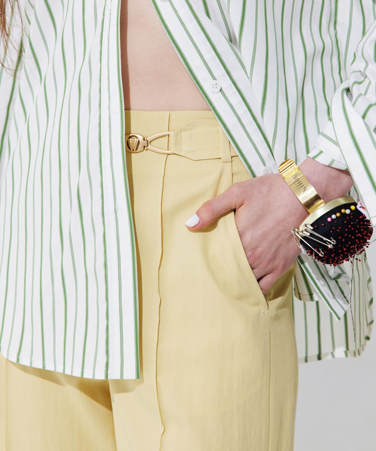 분더캄머(WNDERKAMMER) Belted Straight Trousers_Yellow (벨티드 스트레이드 트라우저_옐로우)