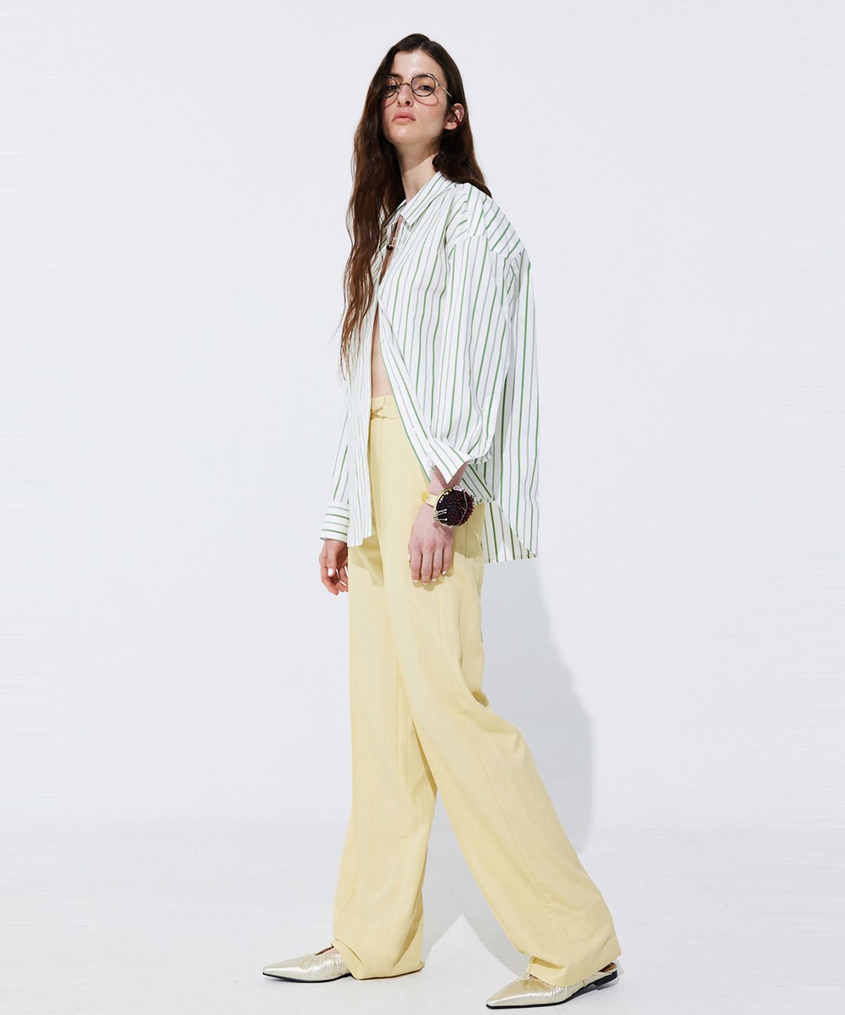 분더캄머(WNDERKAMMER) Belted Straight Trousers_Yellow (벨티드 스트레이드 트라우저_옐로우)