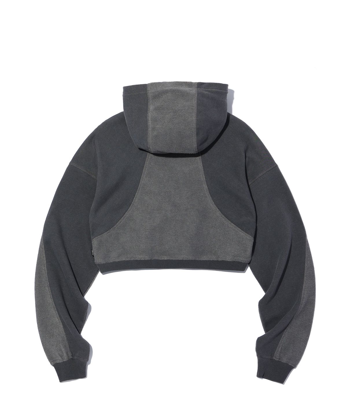 크리틱(CRITIC) CROP INCISION HOODIE CHARCOAL