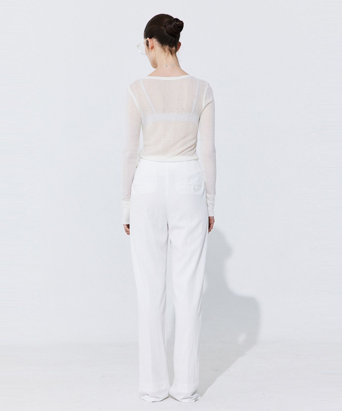 분더캄머(WNDERKAMMER) Belted Straight Trousers_White (벨티드 스트레이드 트라우저_화이트)