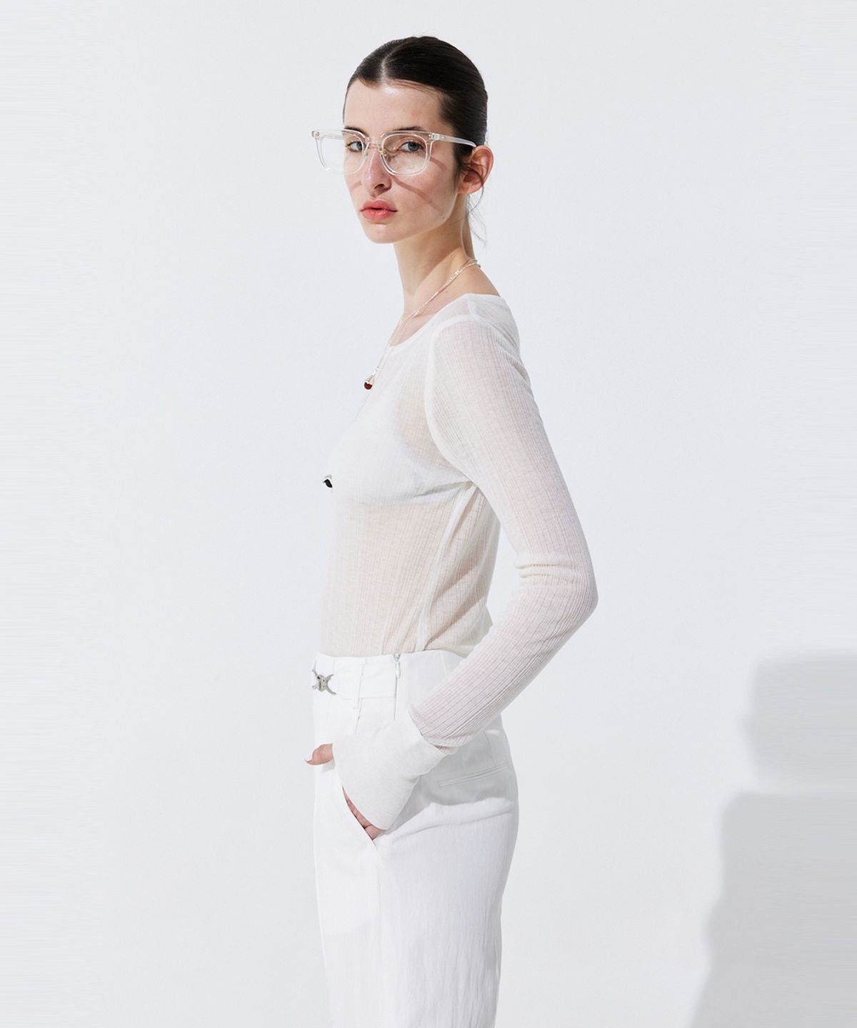 분더캄머(WNDERKAMMER) Belted Straight Trousers_White (벨티드 스트레이드 트라우저_화이트)