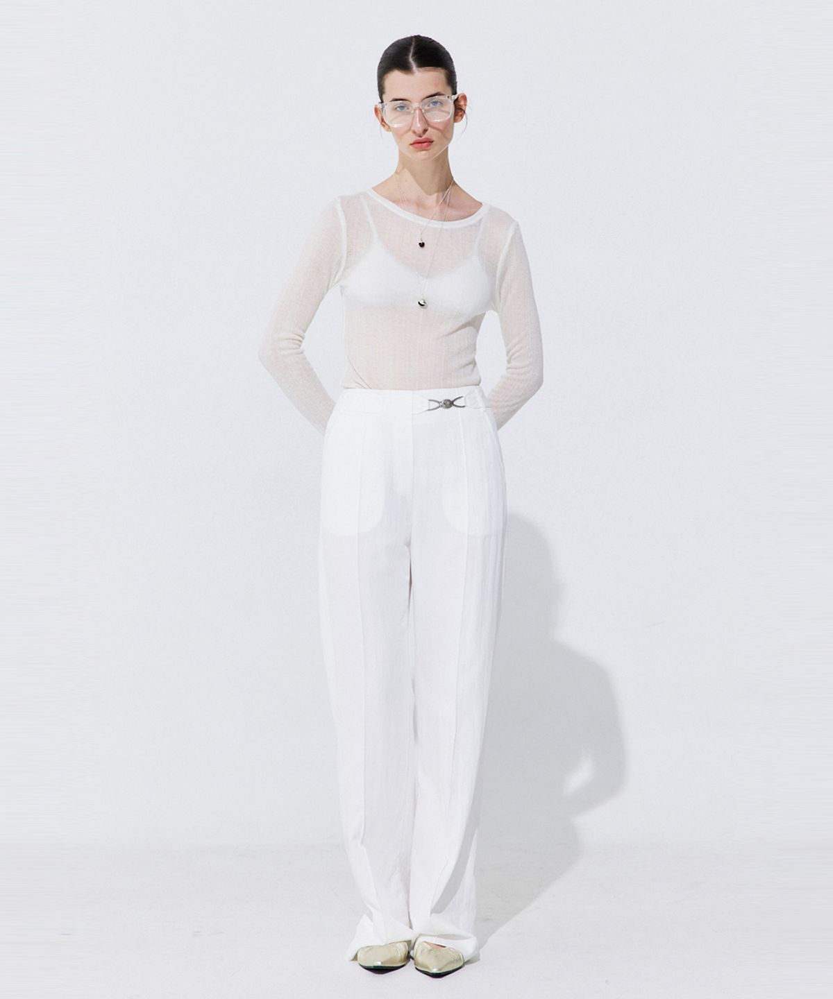 분더캄머(WNDERKAMMER) Belted Straight Trousers_White (벨티드 스트레이드 트라우저_화이트)