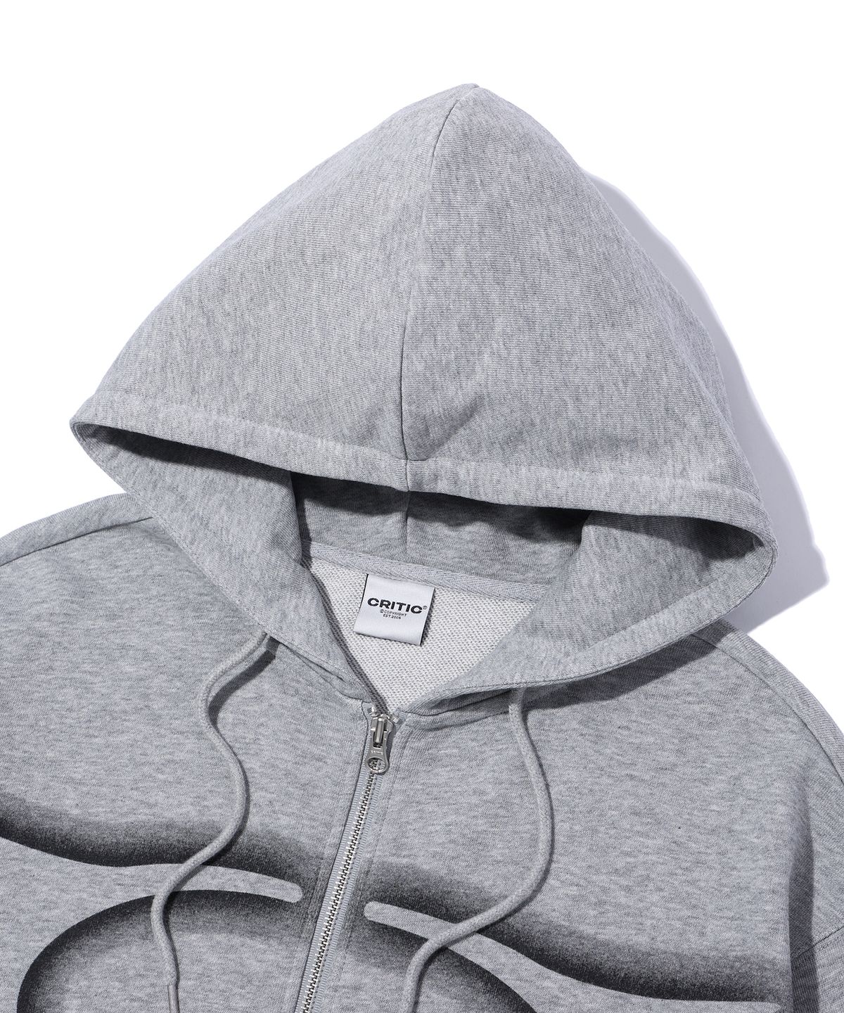크리틱(CRITIC) WORMHOLE LOGO HOODIE ZIP-UP MELANGE GREY