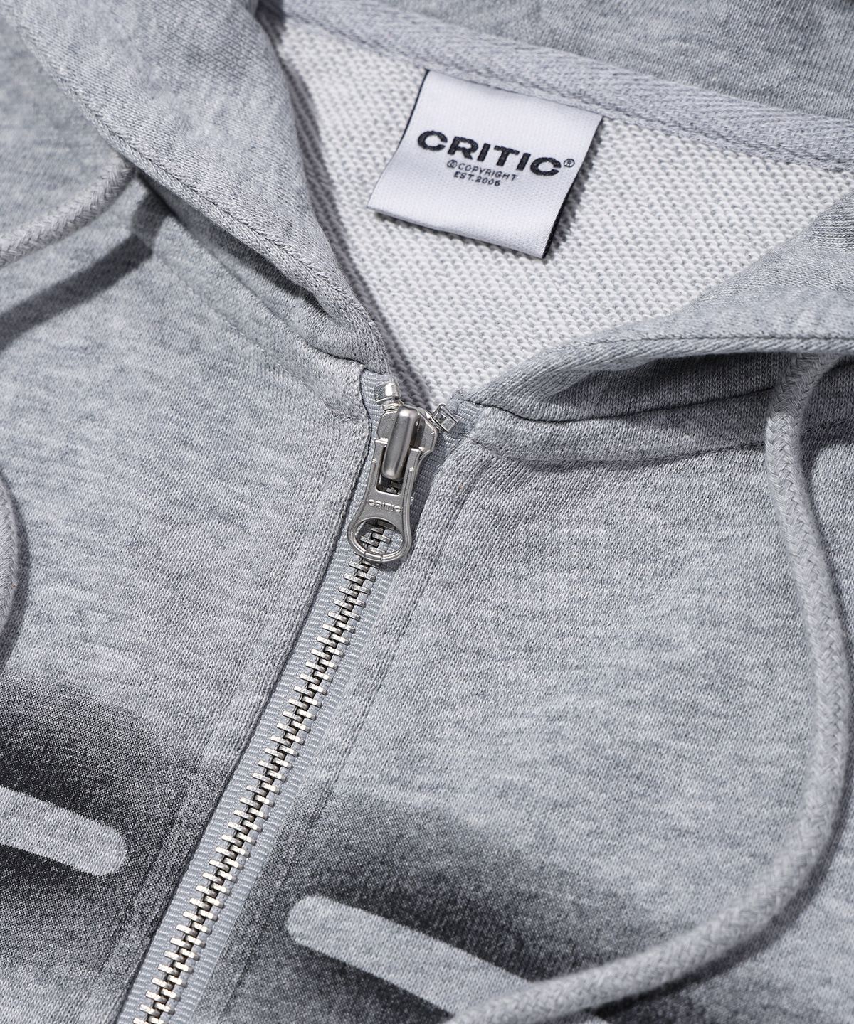 크리틱(CRITIC) WORMHOLE LOGO HOODIE ZIP-UP MELANGE GREY
