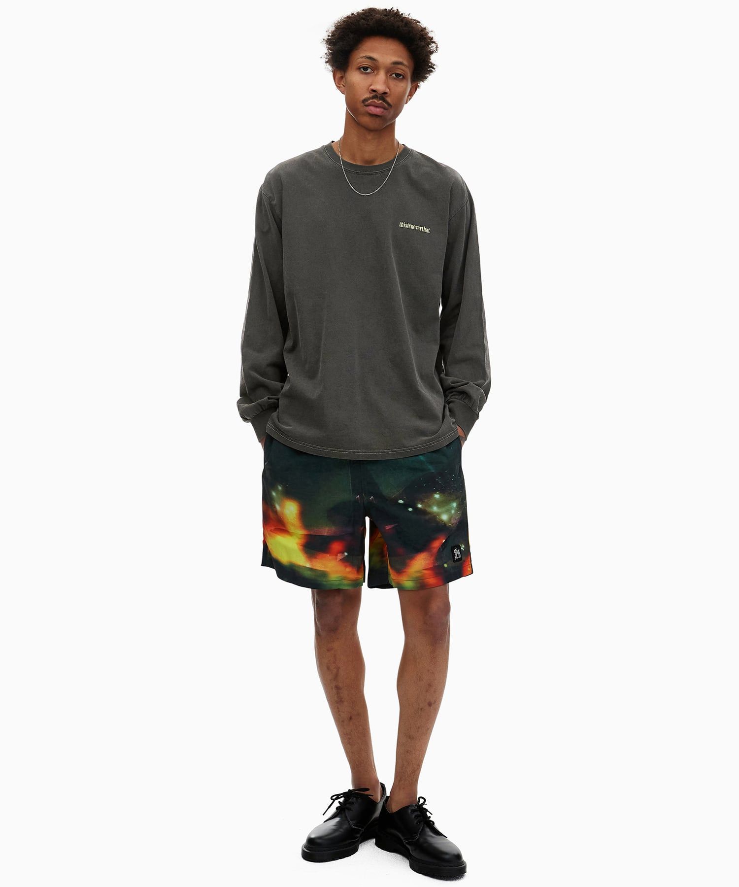 MUSINSA | thisisneverthat® Flame Onyx L/S Tee Charcoal