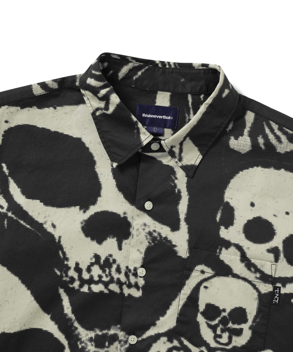 디스이즈네버댓(THISISNEVERTHAT) Skeletons Shirt Washed Black
