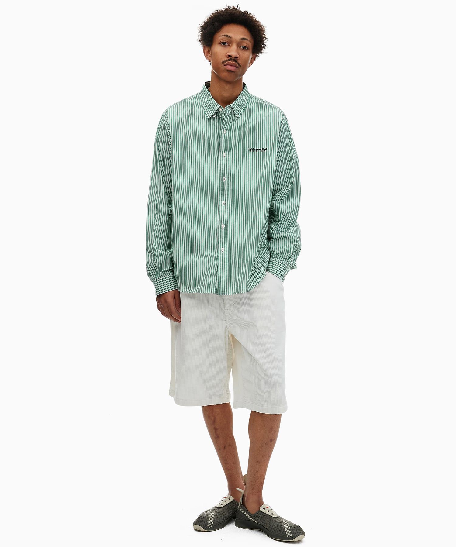 ★thisisneverthat★DSN Striped Shirt★大人気★ thisisneverthat Men's DSN Striped Shirt in Blue thisisneverthat
