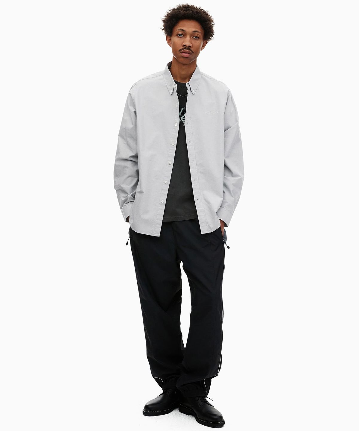 디스이즈네버댓(THISISNEVERTHAT) T-Logo Oxford Shirt Grey